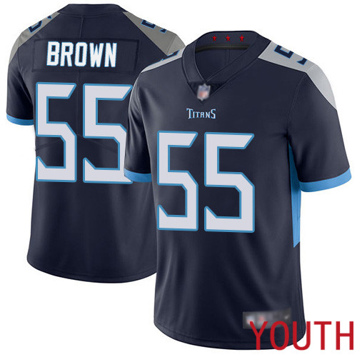 Tennessee Titans Limited Navy Blue Youth Jayon Brown Home Jersey NFL Football #55 Vapor Untouchable->tennessee titans->NFL Jersey